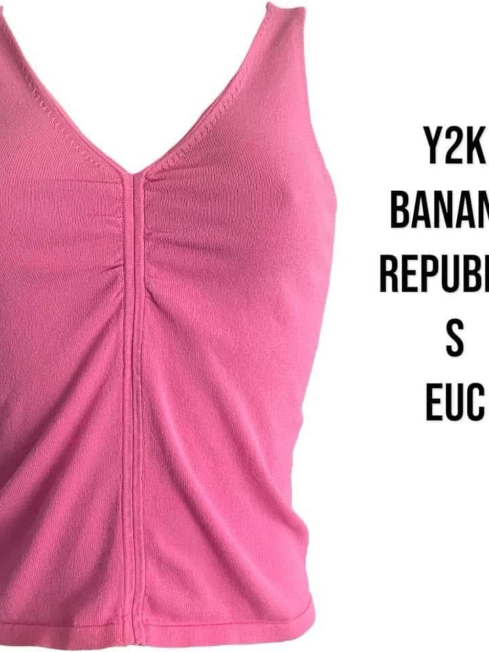 Y2K Banana Republic Pink Ruched Tank Top Size S